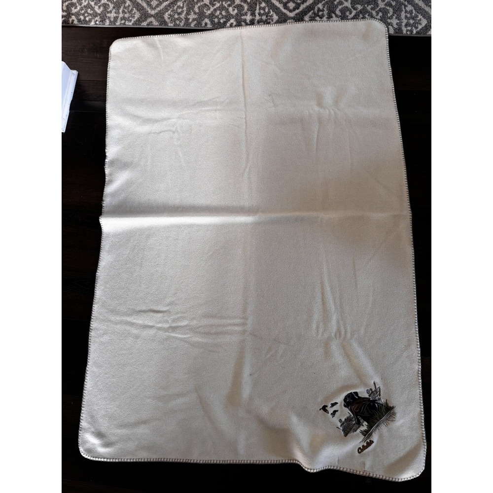 Dog And Ducks Embroidery Throw 42"x60" Cream Color By Cabelas